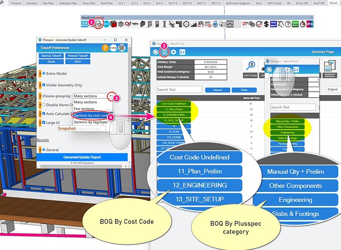 Estimating by cost code inside PlusDesignBuild for Sketchup is easier for new builders changing from other estimating programs like Costx  Pro Core Tradify Buildxact  Sage etc