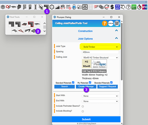 Creating Metal Battens Using The Ceiling Joist Tool