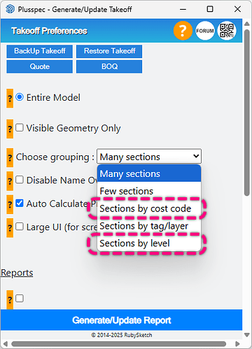 Adv Estimating Pages Not Available For Some Grouping Options In PlusDesignBuild Takeoff