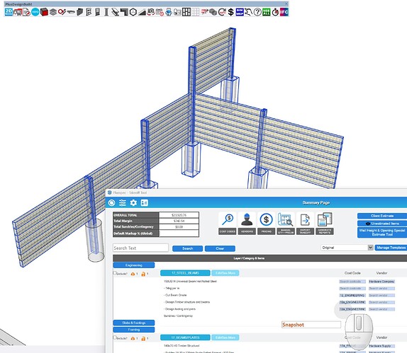 Engineers drafting detailing and estimating using Plusspec BIM for Sketchup