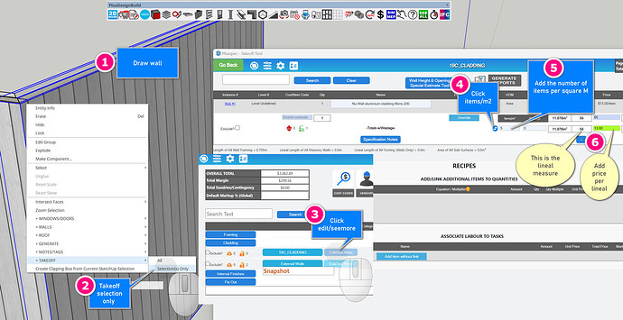 Change square measures to lineal measures when estimating using PlusDesignBuild