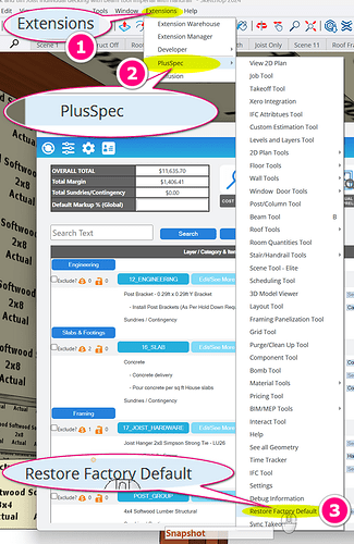 PlusSpec problem solving reset factory default