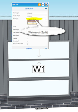 Wainscott wall half brick half clad with a window inside Sketchup using PlusSpec