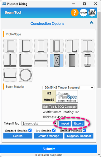 Managing Takeoff Tags In Beam Tool