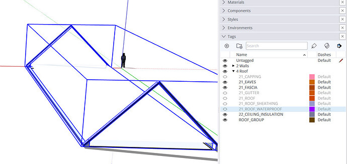 Plusspec roof Tags inside Sketchup