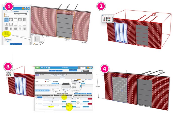 Estimating renovation and remodel work window and doors using PlusSpecs PlusDesignBuild for Sketchup