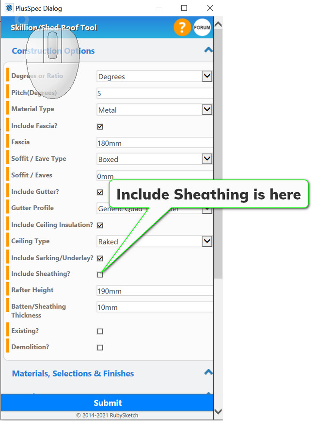 Include Sheathing in estimate and in Sketchup model.jpg