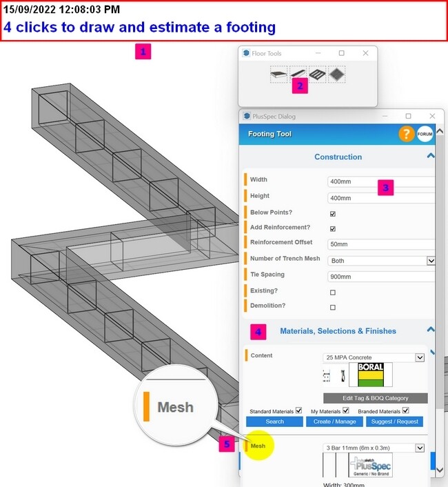 drawing detailing and estimating footings using the footing tool in Plusdesignbuild and BOQ.jpg