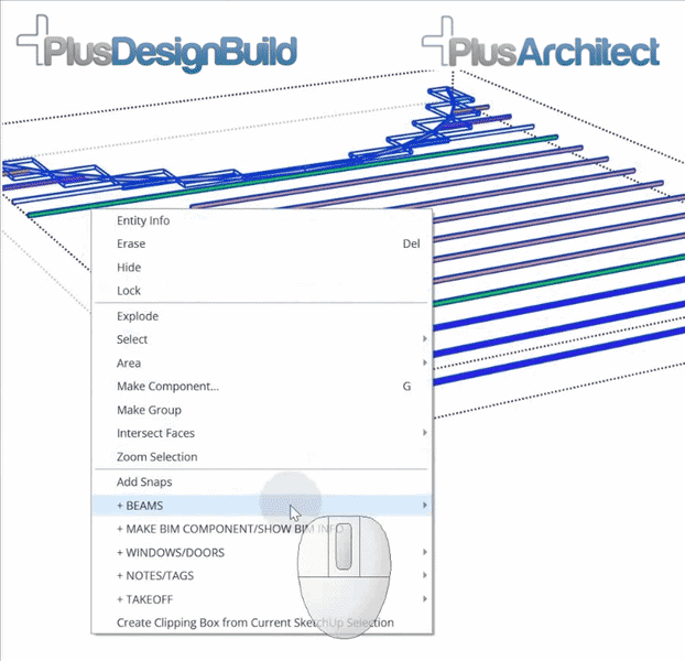 Extend piers posts and columns to contours faces or beams