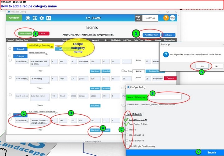 How to add a recipe category name in PlusDesignBuild SketchUp extension plugin.jpg